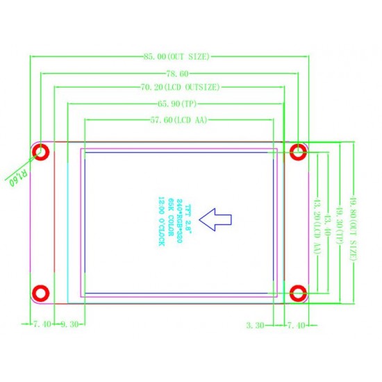 2.8 inch USART HMI Intelligent Serial Screen