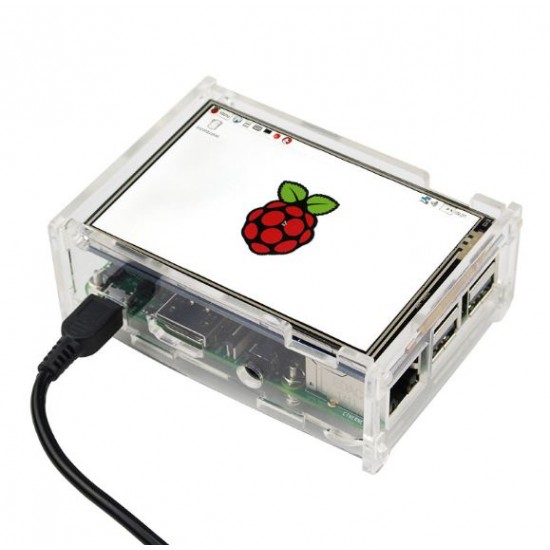 Compatible Raspberry Pi B 3.5 LCD Touch Screen + Case + 3 mounted heat sink-2