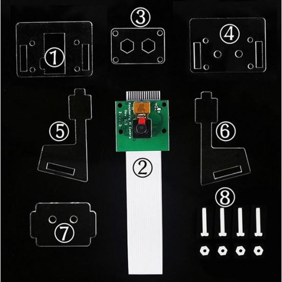 Raspberry Pi Camera Module V2 + Holder for Model 3B