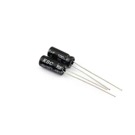 10PCS Electrolytic Capacitor 100uF 25V 6x12mm