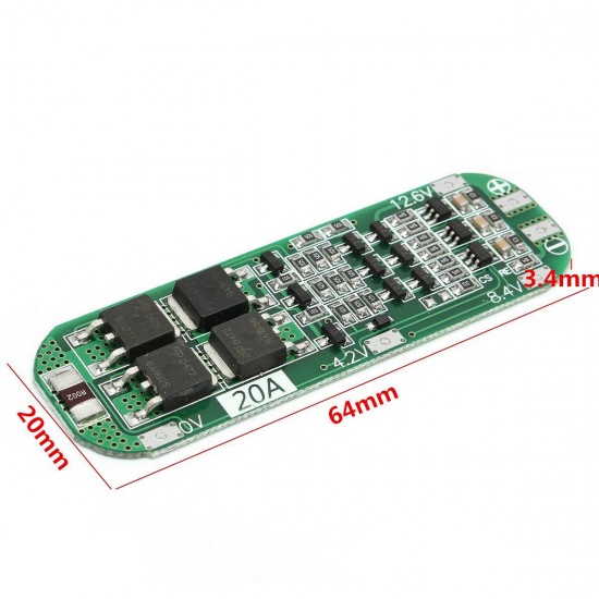 3 Serial Ports 11.1V 12V 12.6V 18650 Lithium Battery Protection Board 20A