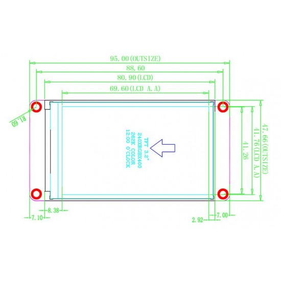 3.2 inch USART HMI Touch Screen with GPU Font