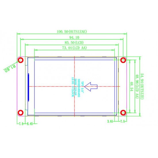 3.5 inch USART HMI Intelligent Serial Screen