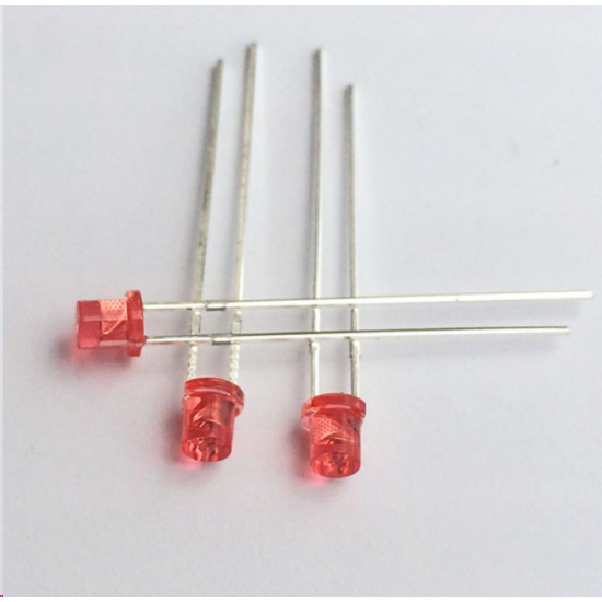 3MM Straight LED Red Light bead Flat Head