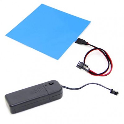 Blue EL Panel 10×10cm with 3V Battery Case