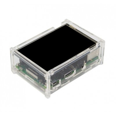 Compatible Raspberry Pi B 3.5" LCD Touch Screen + Case + 3 mounted heat sink-2