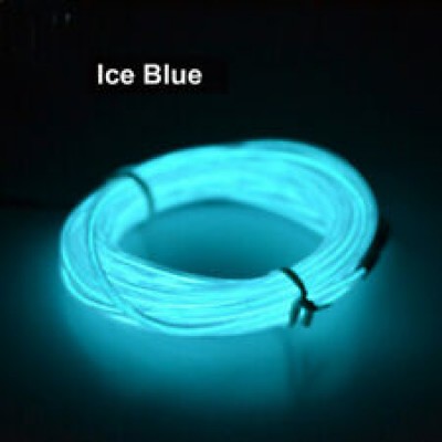 Ice Blue Flexible LED Neon Light EL Wire Kit 3m 3V with Battery Box Pack