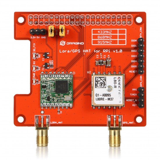 LoRa GPS Wireless Module HAT 433/868/915MHz