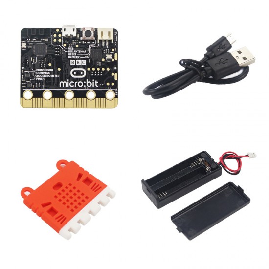 Microbit Kit Microbot Board Red Silica Case