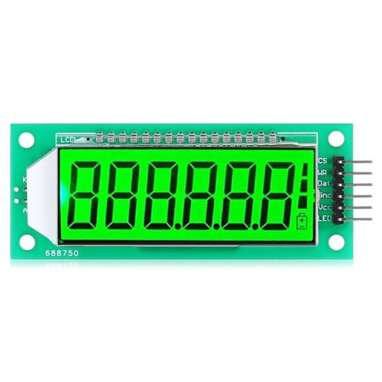 2.4” 6-bit 7-segment LCD Module Green Backlight