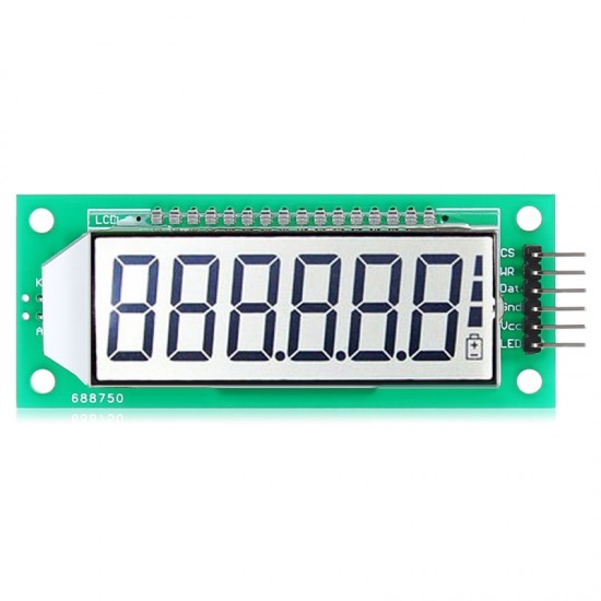 2.4” 6-bit 7-segment LCD Module White Backlight