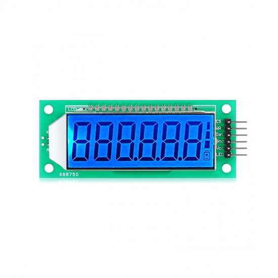 2.4” 6-bit 7-segment LCD Module Blue Backlight