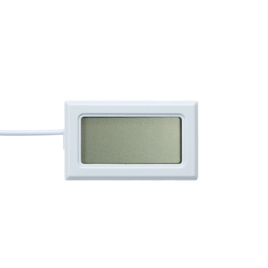 LCD Digital Thermometer W/Temperature Probe White