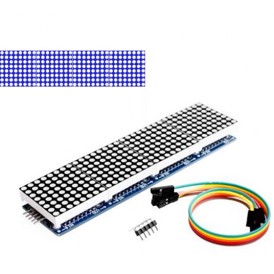 MAX7219 Dot LED Matrix Module 4-in-1 Module Blue Display