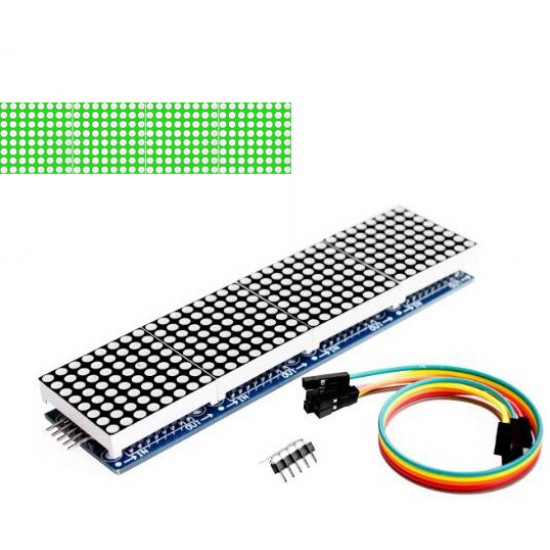 MAX7219 Dot LED Matrix Module 4-in-1 Module Green Display