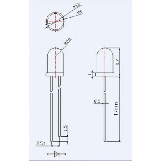 Red 5MM LED Round Head Foggy High-light